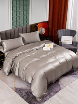 [Gris] SilkSilky-FR 25Momme Parure de Lit Soie 001