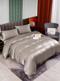 SilkSilky FR 25Momme Pure Soie Bedding Set Gris 001