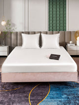 [Blanc] SilkSilky-FR Parure de Lit Soie 002