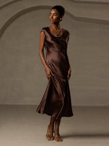 [Café] SilkSilky-FR Cap Sleeve Robes 006