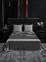 [Gris Foncé] SilkSilky-FR Parure de Lit Soie 002