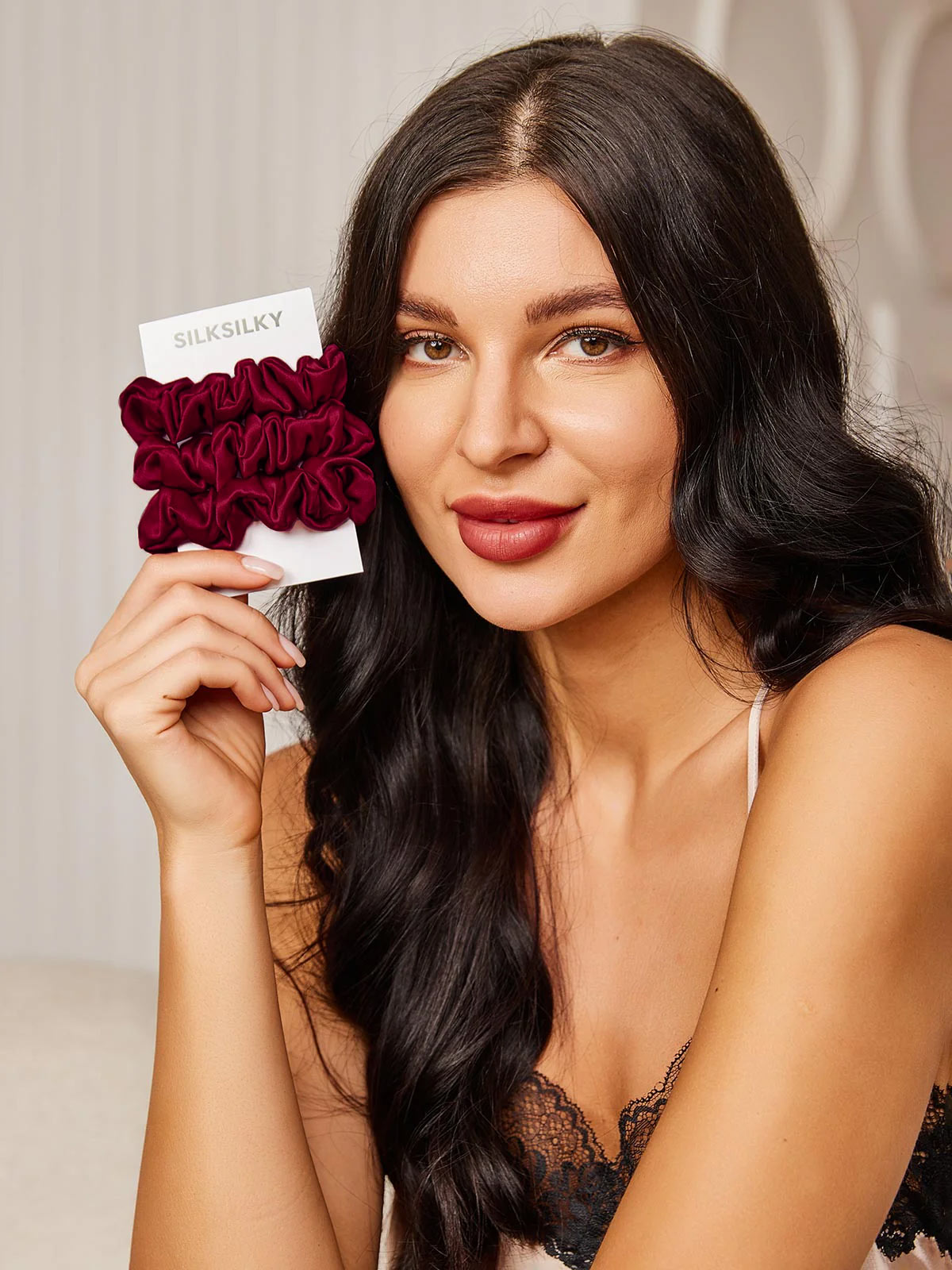 [Fuchsia] SilkSilky-FR 19Momme Pure Soie Scrunchie 002
