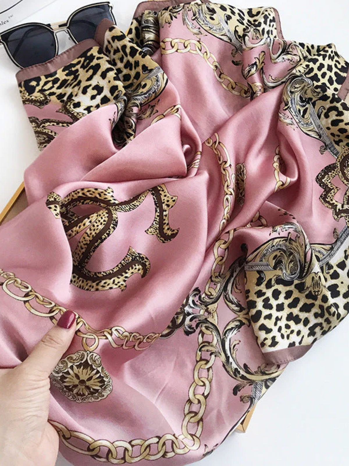 SilkSilky FR Pure Soie Scarf Leopard 004