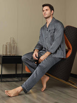 [Ginkgo Marine] SilkSilky-FR 19Momme Manches longues Homme Pyjamas 011