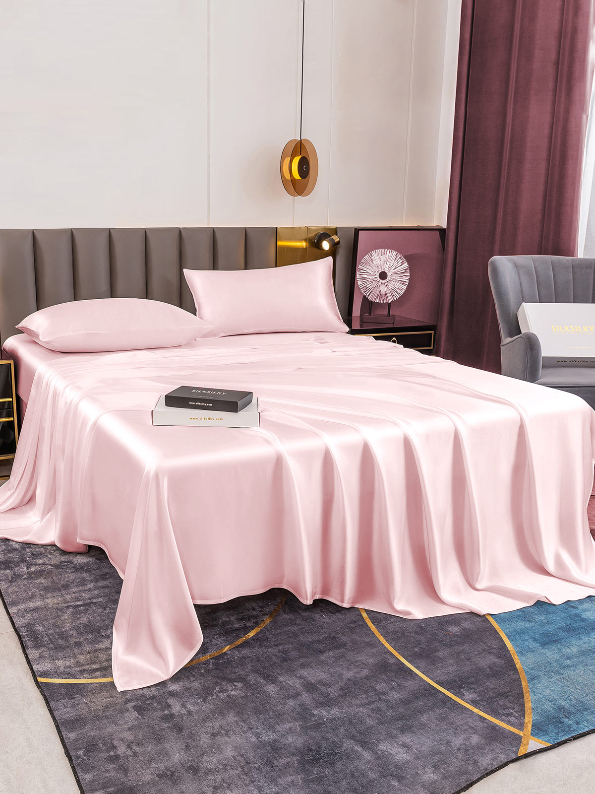 [Rose] SilkSilky-FR 19Momme Pure Silk Bedding Set 005