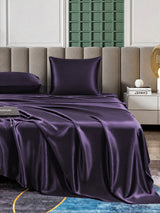[Violet Foncé] SilkSilky-FR Parure de Lit Soie 005