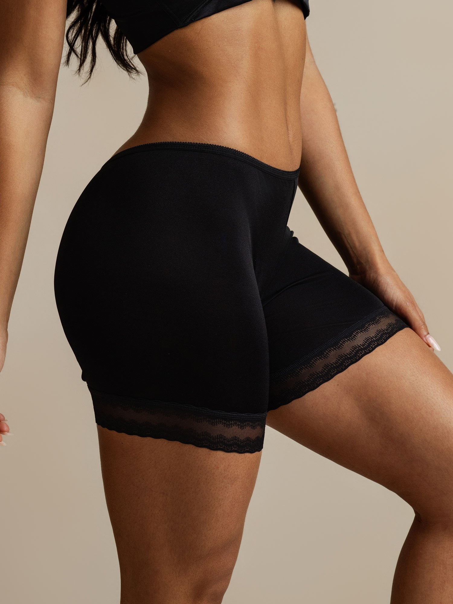 [Noir] SilkSilky-FR Soie Panty 001,