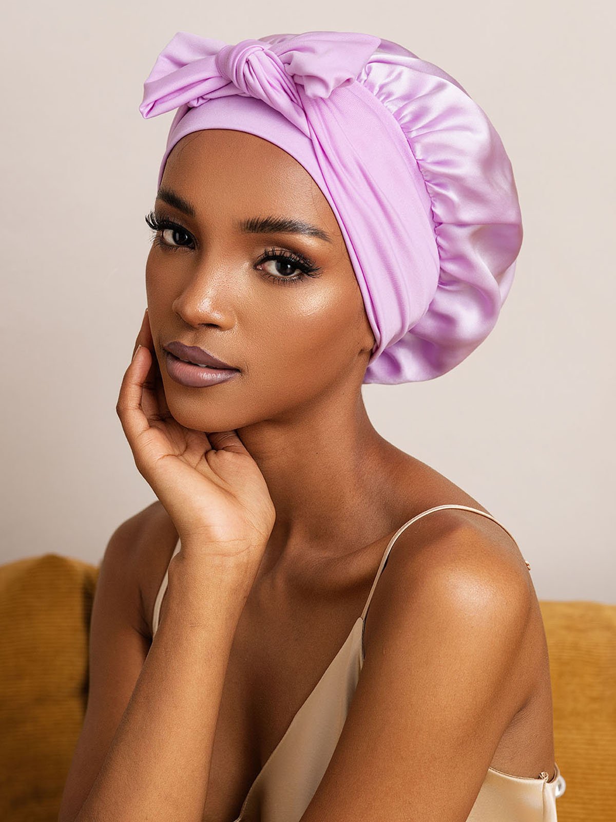 SilkSilky-FR Soie Sleep Cap Lavande 001
