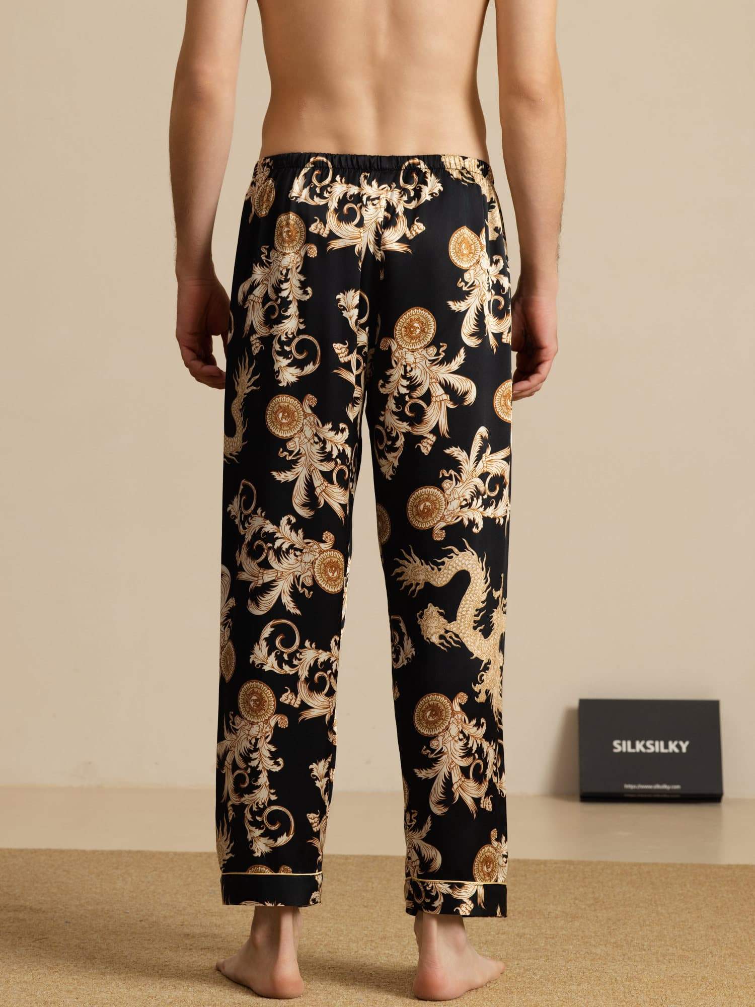 [Dragon Noir] SilkSilky-FR Mens Sleep Bottoms 004
