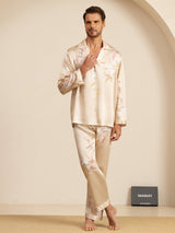 [Champagne] SilkSilky-FR Long Sleeve Lapel Collar Homme Pyjamas 003