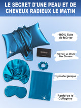 [Bleu Royal] SilkSilky-FR 22Momme Pure Soie Pillowcase Set 002
