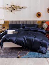 [Bleu Foncé] SilkSilky-FR 19Momme Pure Soie Bedding Set 001