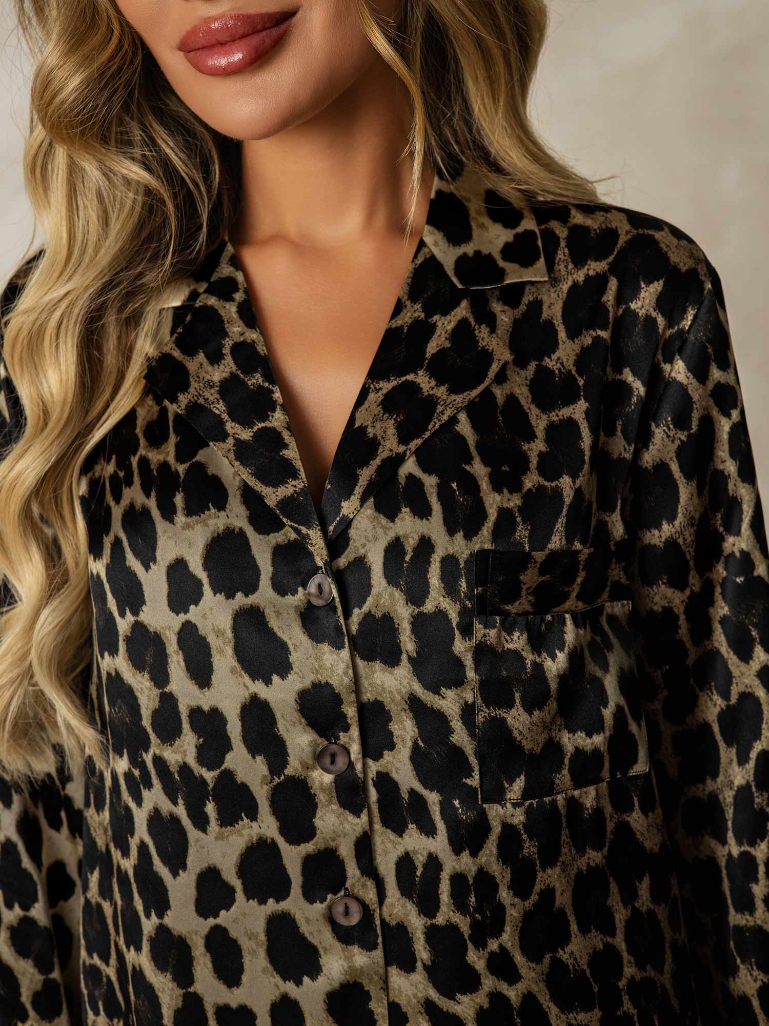 [Leopard] SilkSilky-FR Pure Soie Nightshirt 005