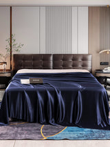 [Bleu Foncé] SilkSilky-FR 22Momme Draps 001