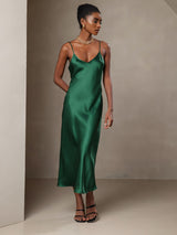 [Vert] SilkSilky-FR Sleeveless V Neck Robes 005