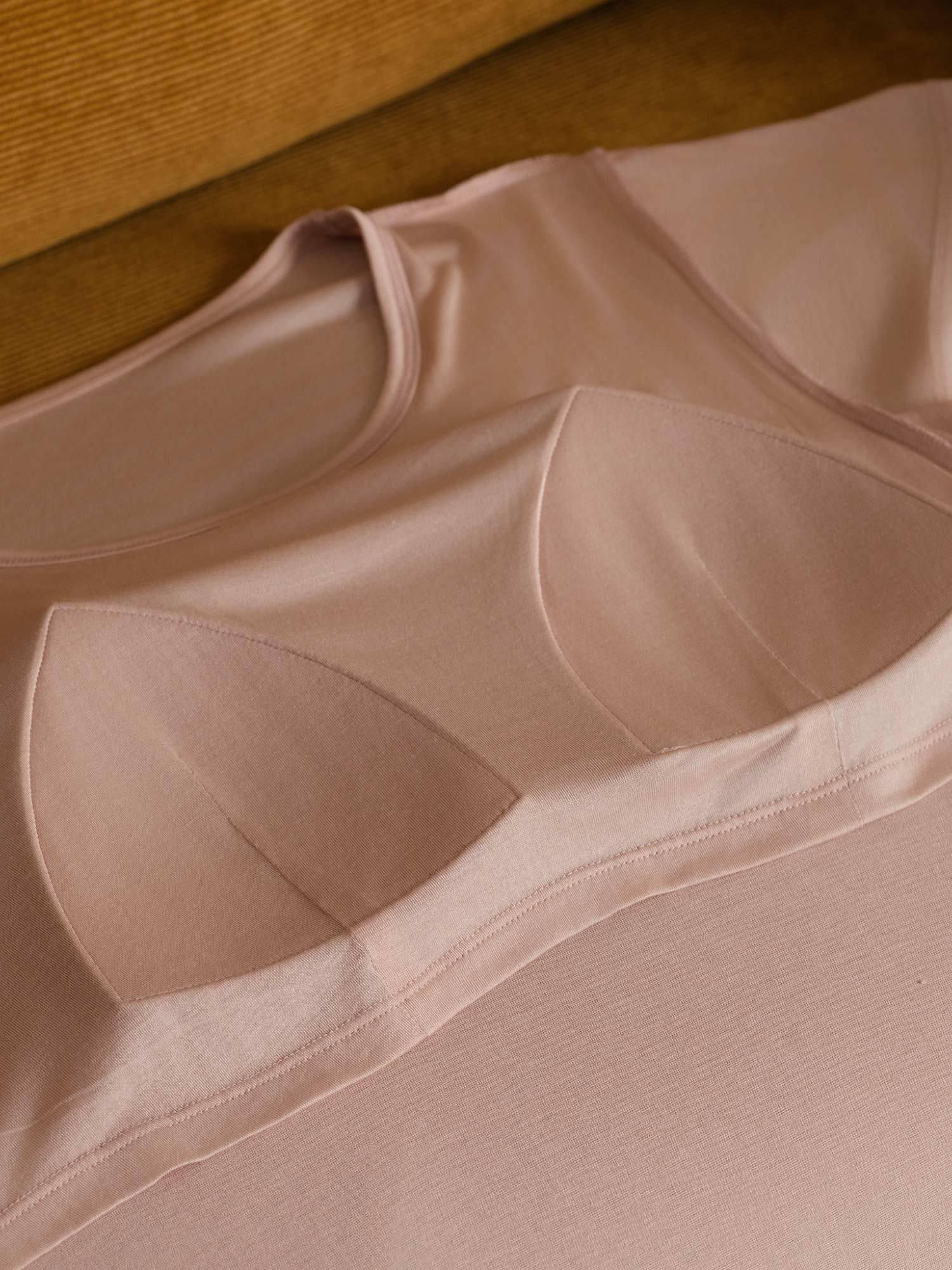 [Rose] SilkSilky-FR Soie Col Rond Chemises de nuit 005