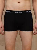 [Noir] SilkSilky-FR 100% Silk Jersey Homme Sous-vêtements 003