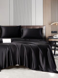 SilkSilky FR 22Momme Pure Soie Bedding Set Noir 003