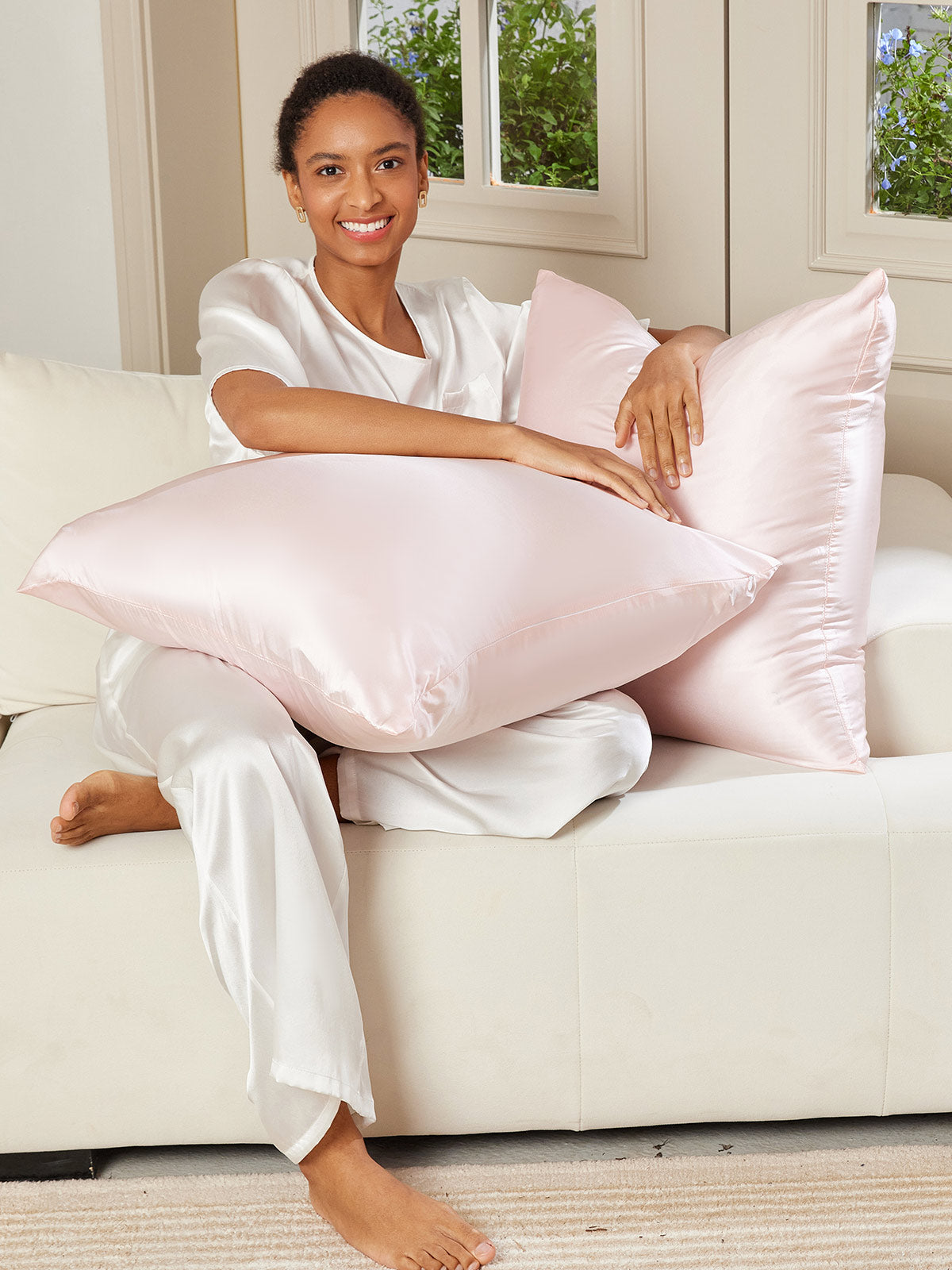 SilkSilky-FR 19Momme Pure Soie Pillowcase Rose 003