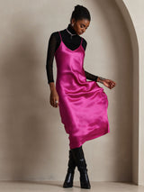 [Rose Rouge] SilkSilky-FR Sleeveless V Neck Robes 004