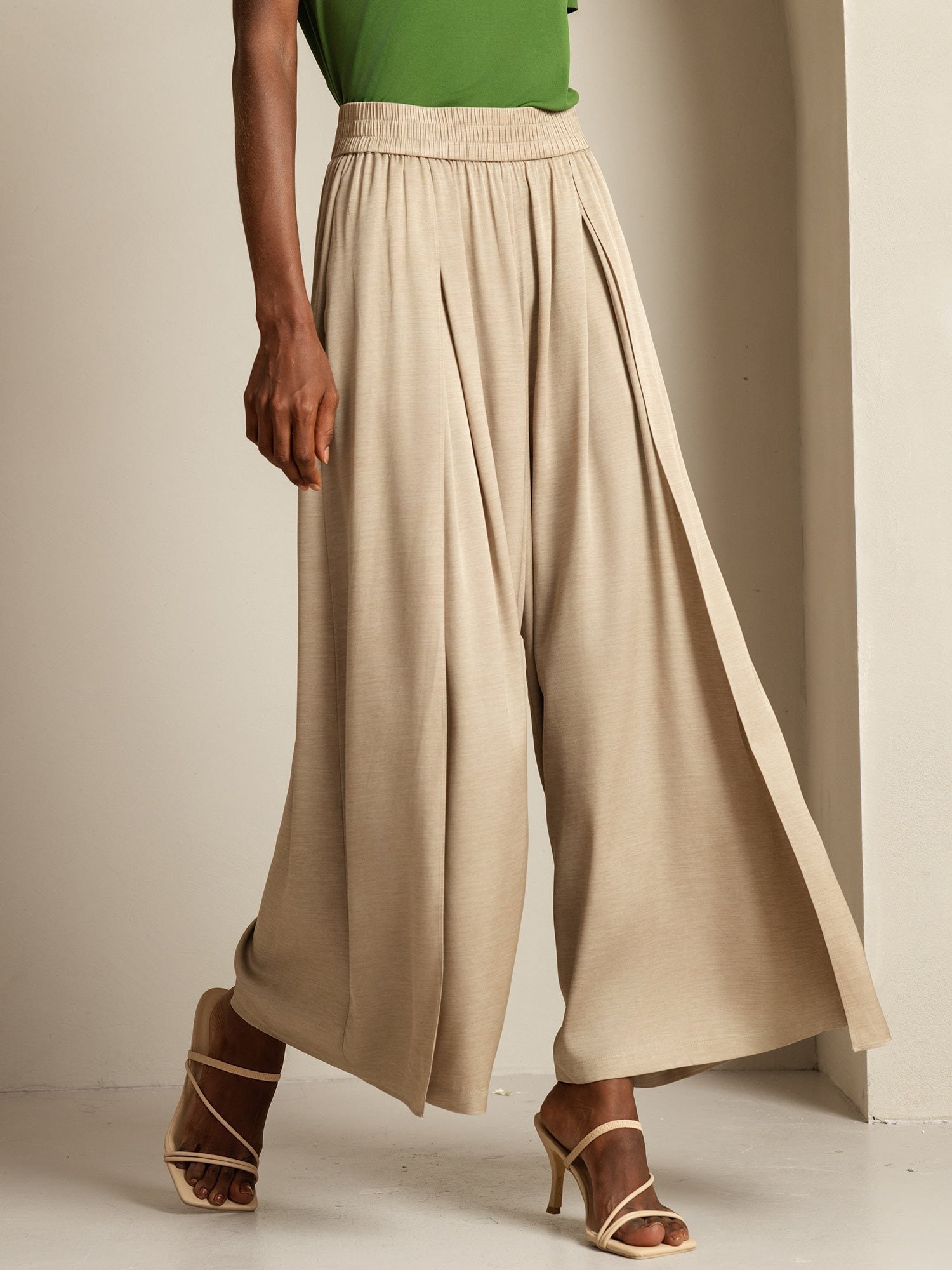[Tan] SilkSilky-FR 19Momme Soie Womens Pants 006