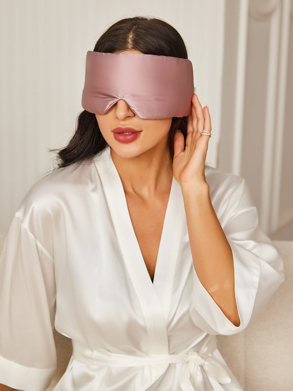 [Mauve Pâle] SilkSilky-FR 19Momme Pure Soie Eye Mask 004