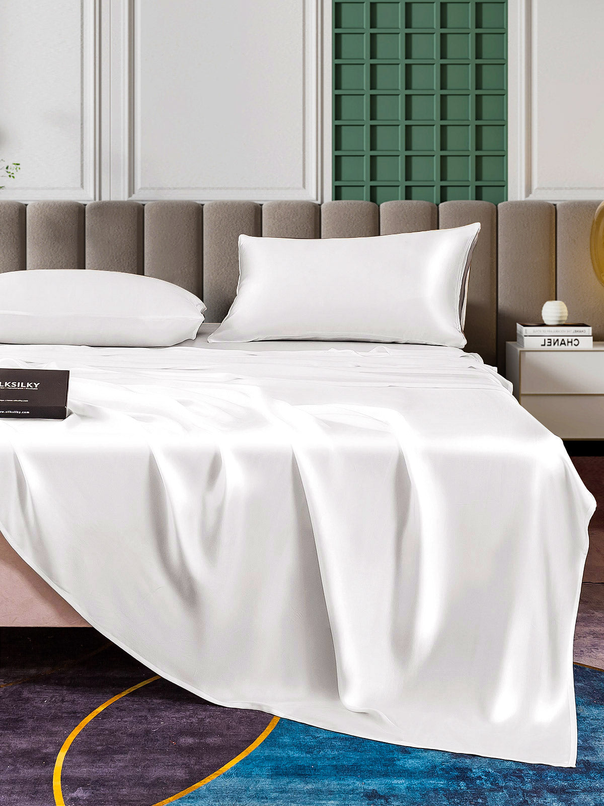 [Blanc] SilkSilky-FR 25Momme Pure Soie Bedding Set 004
