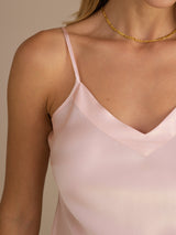 [Rose Clair] SilkSilky-FR Sleeveless V Neck Top À Fines Brides 005