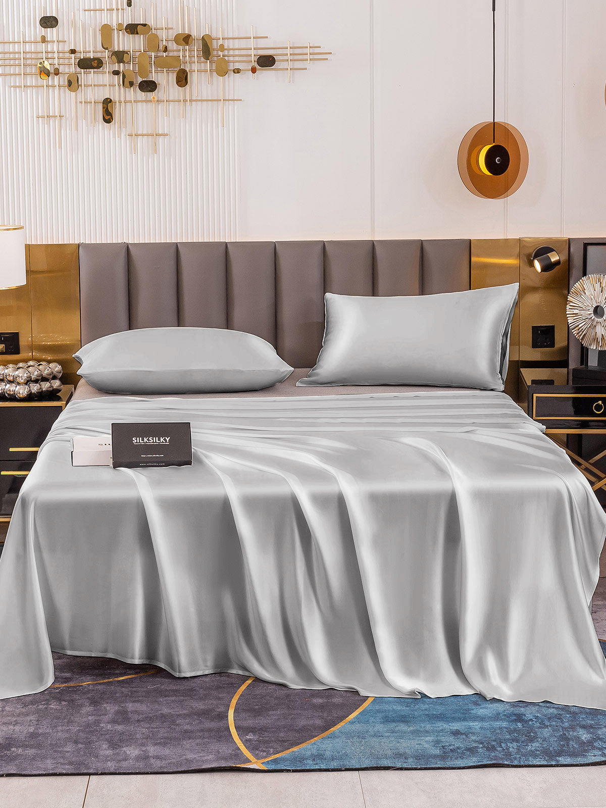 [Argent] SilkSilky-FR 19Momme Pure Soie Bedding Set 006