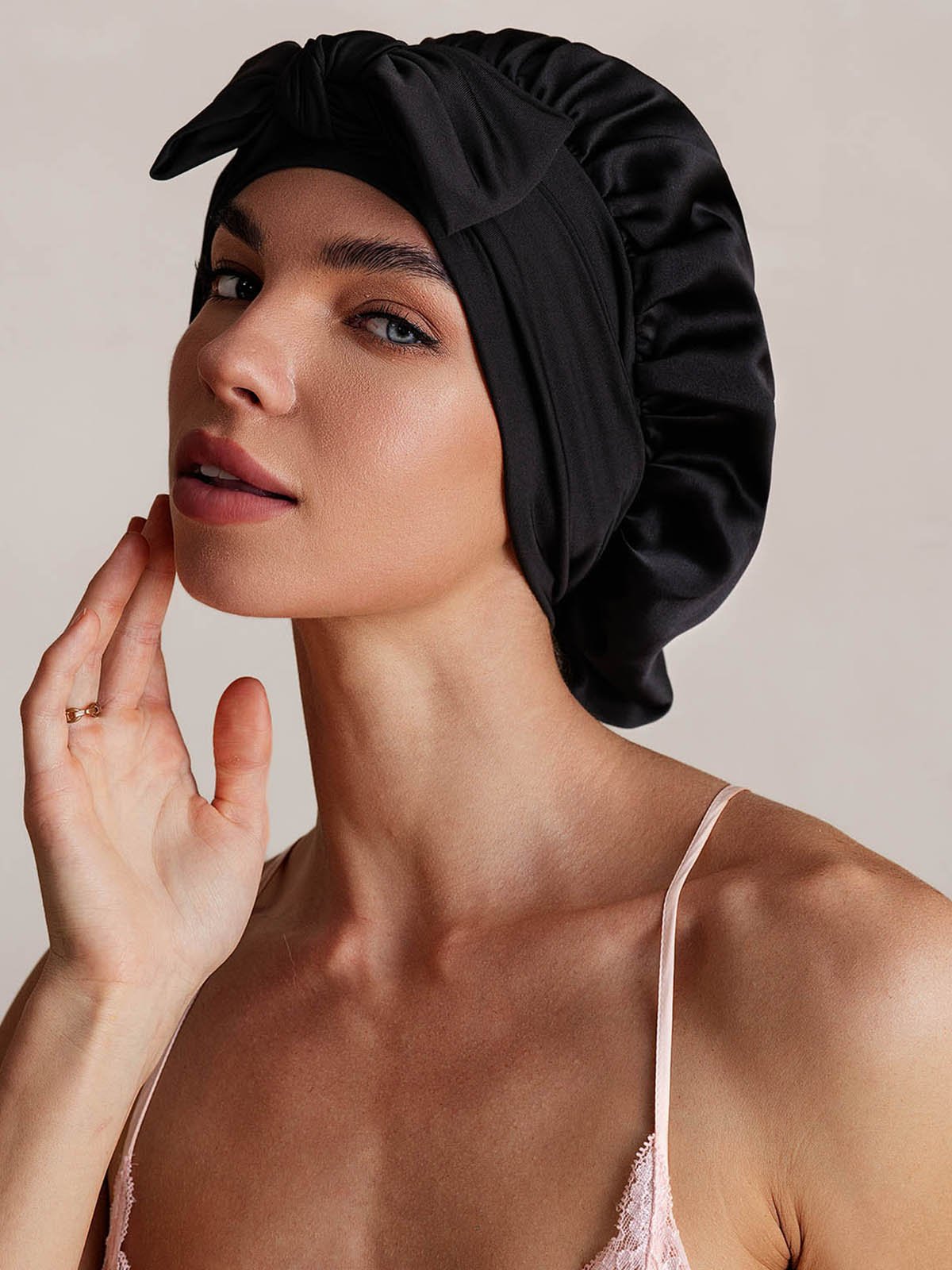 SilkSilky-FR Soie Sleep Cap Noir 005