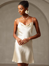 [Jaune Clair] SilkSilky-FR Sleeveless Cowl Neck Robes 004