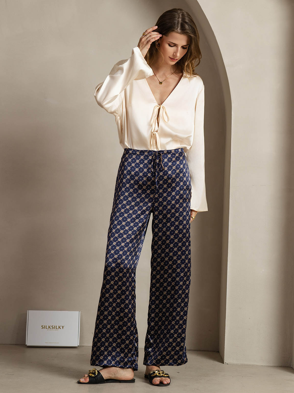 [Chaîne Marine] SilkSilky-FR 19Momme Soie Womens Pants 003