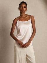 [Beige] SilkSilky-FR Spaghetti Strap Top À Fines Brides 003