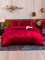 [Rouge Vineux] SilkSilky-FR Parure de Lit Soie 002