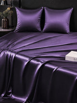 [Violet Foncé] SilkSilky-FR Parure de Lit Soie 004