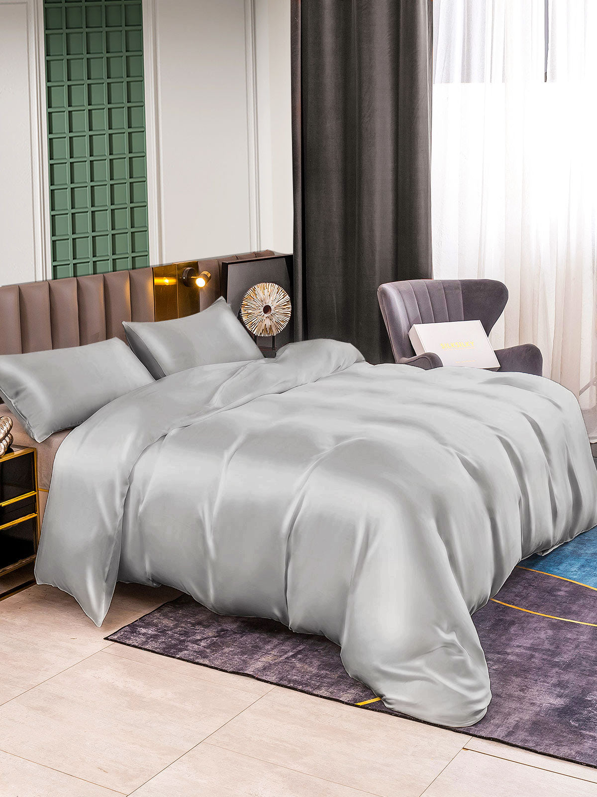 [Argent] SilkSilky-FR 25Momme Pure Soie Bedding Set 004