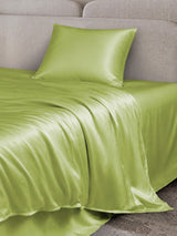 [Vert Menthe] SilkSilky-FR Parure de Lit Soie 003