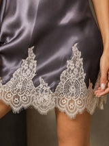 [Gris Pourpre] SilkSilky-FR Sleeveless V Neck Chemises de nuit 004