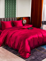 [Rouge Vineux] SilkSilky-FR Parure de Lit Soie 003