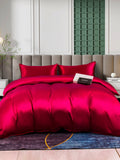 SilkSilky FR 25Momme Pure Soie Bedding Set RougeVineux 002