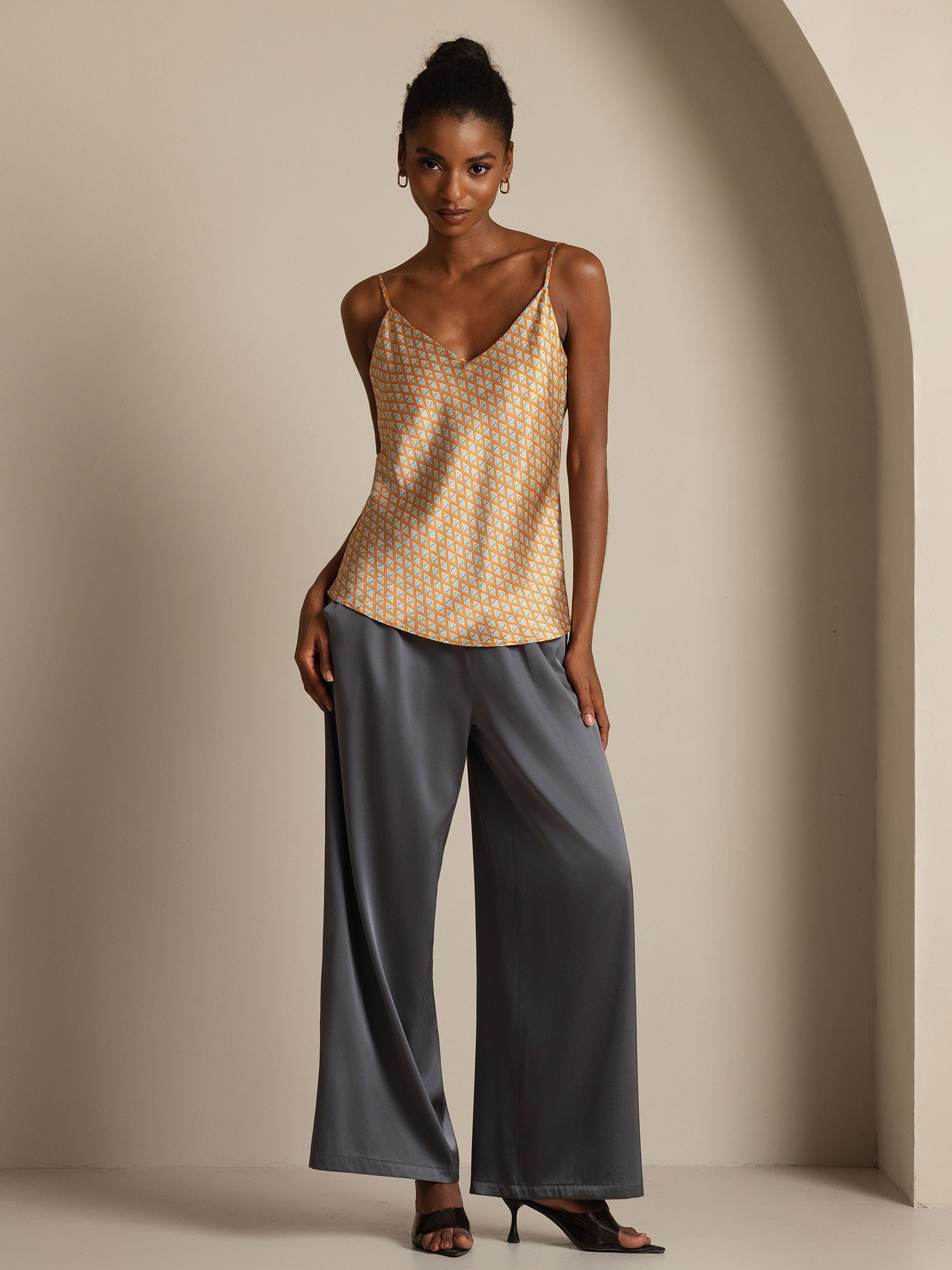 [Floral] SilkSilky-FR Pure Soie Camisoles 007