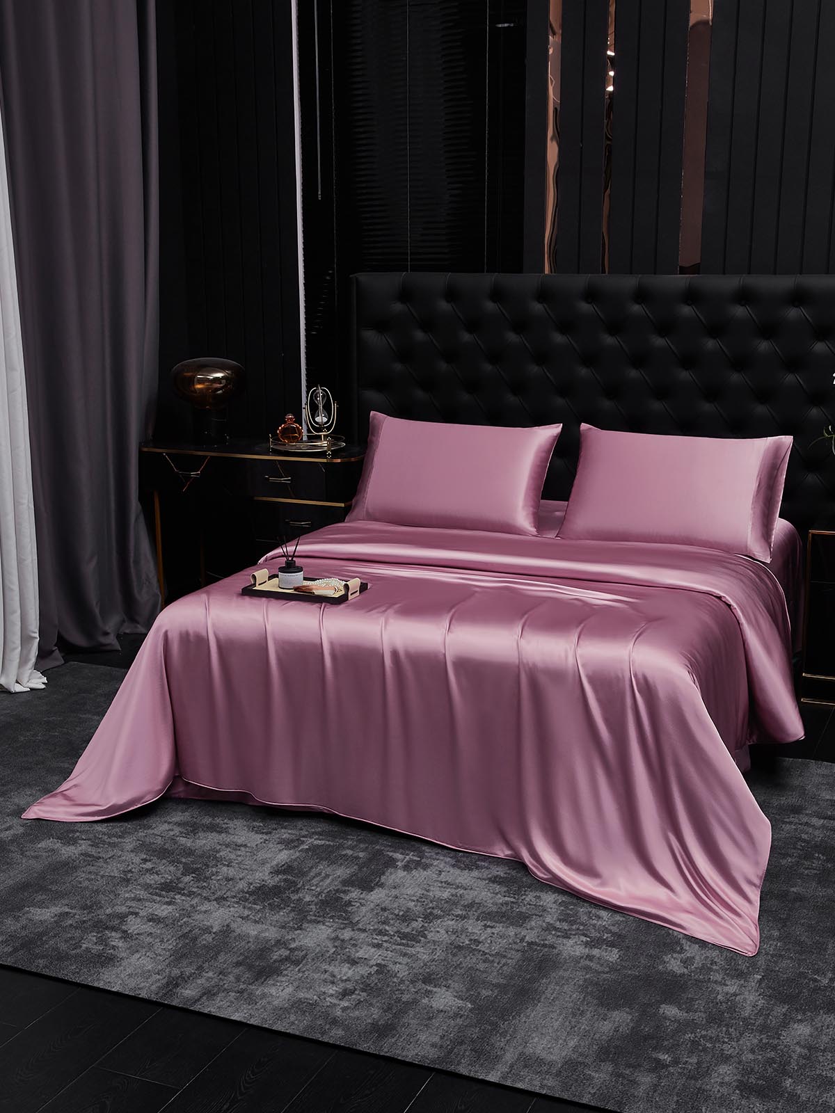 [Orchidée Mauve] SilkSilky-FR 19Momme Pure Soie Bedding Set 001