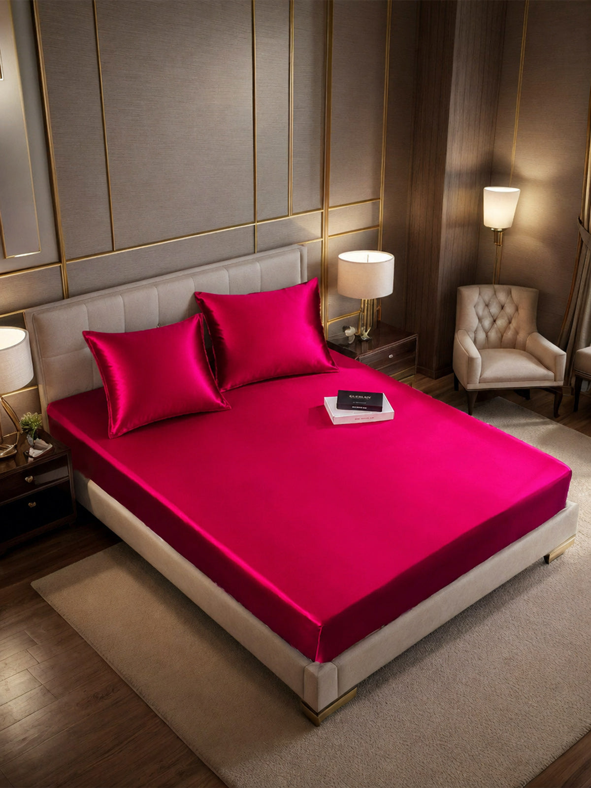 [Rouge Vineux] SilkSilky-FR Parure de Lit Soie 001