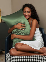 [Vert Grisâtre] SilkSilky-FR 30Momme Pure Soie Pillowcase 002