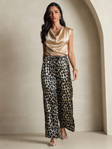 [Leopard] SilkSilky-FR Pure Soie Womens Pants 008,