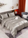 SilkSilky FR 19Momme Pure Soie Bedding Set Gris 004