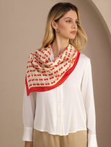 [Cerise Beige] SilkSilky-FR Scarf 004
