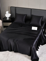 [Noir] SilkSilky-FR Parure de Lit Soie 002