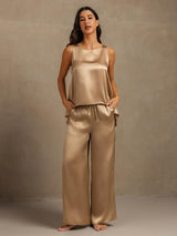 [Champagne] SilkSilky-FR Sleeveless Scoop Neck Femme Pyjamas 008
