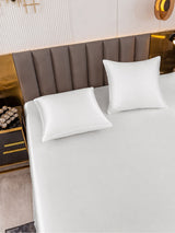 [Blanc] SilkSilky-FR Parure de Lit Soie 005
